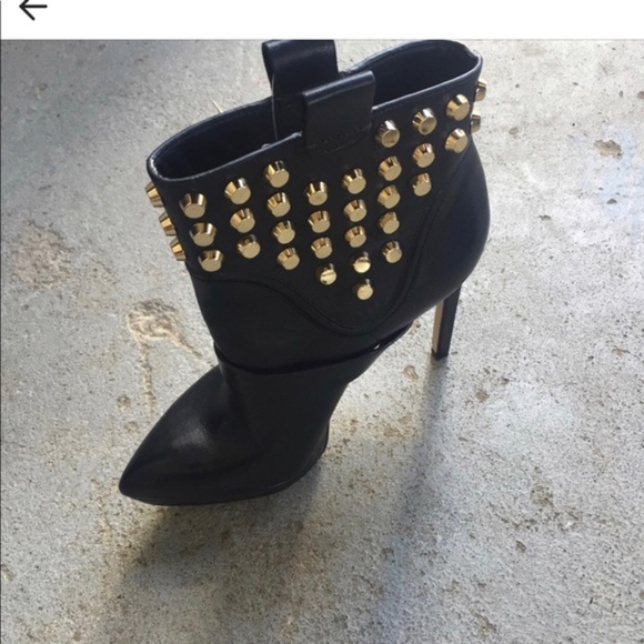 Michael Kors Shoes - New Michael Kors Gold Studded Leather Booties 6.5
